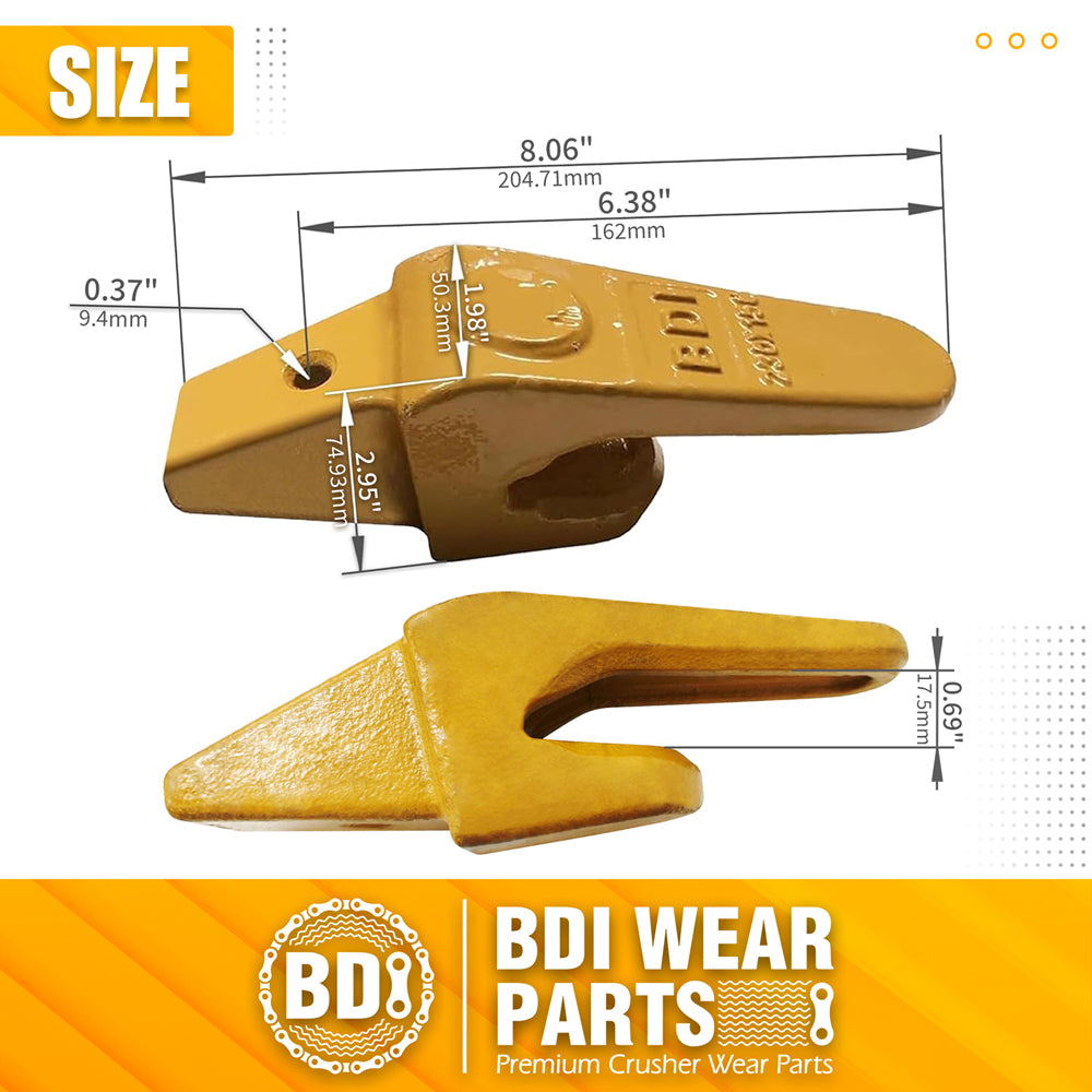 BDI Wear Parts 230X156 Teeth Adapter, Mini Excavator Weld On Shanks for X156L X156S X156T X156WT Style Bucket Teeth - 1 Pack