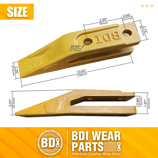 1358203 Bucket Teeth 6Y6335 Caterpillar Style Backhoe Loader / Excavator Unitooth with Bolts and Nuts - 2 Set