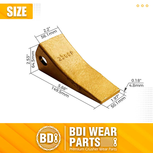 BDI WEAR PARTS 230SP Casting Backhoe Bucket Teeth with TF23P Flex Pin for 23 & 230 Series Skid Steer Loaders and Excavators - 10 Pack