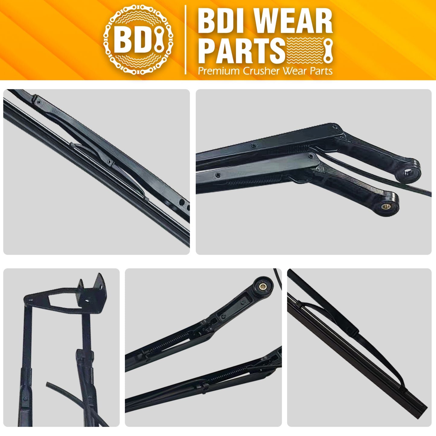 BDI Wear Parts Wiper Arm 7168953 7168954 for Bobcat Skid Steer Loaders S630 S650 S740 S750 S770 S850 S450 S510
