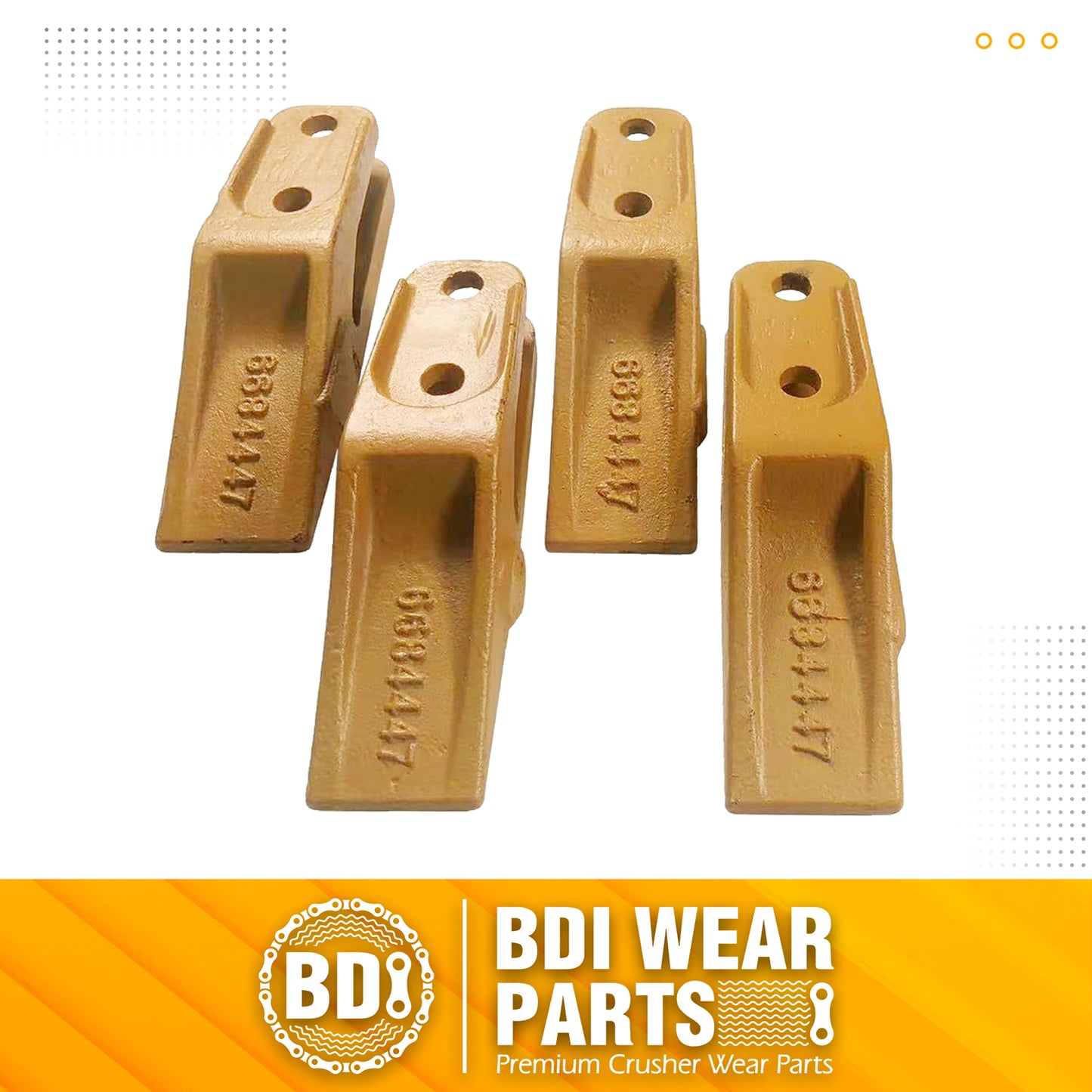 BDI Wear Parts 6684447 Trenching Bucket Teeth, Bobcat Style Skid Steer Backhoe Bolt On Tooth Unitooth - 4 Pack