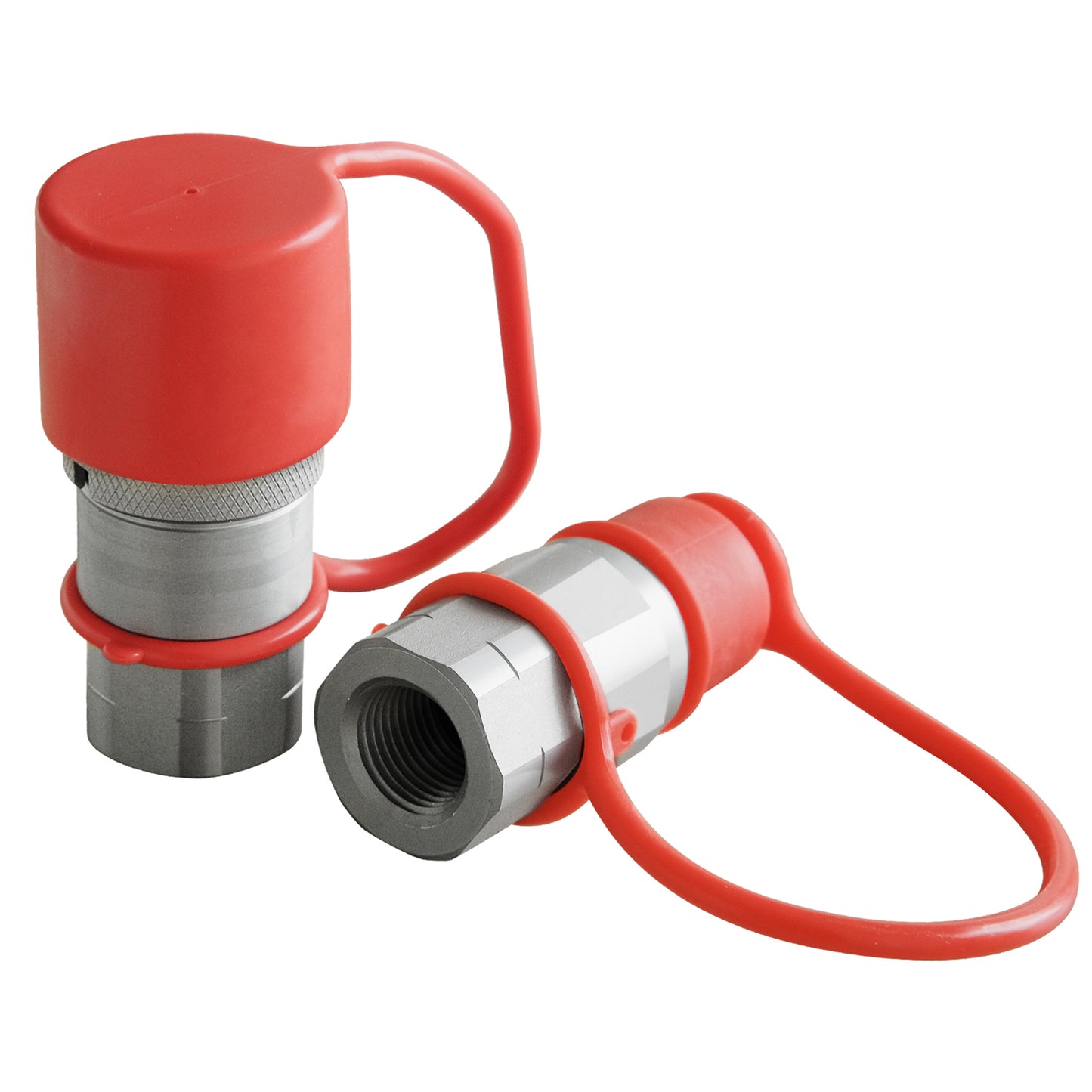 BDI Wear Parts 1/2" NPT Flat Face Hydraulic Coupler Skid Steer Quick Connect Disconnect Coupling 1/2 Body/Coupling Quick Connect with Dust caps