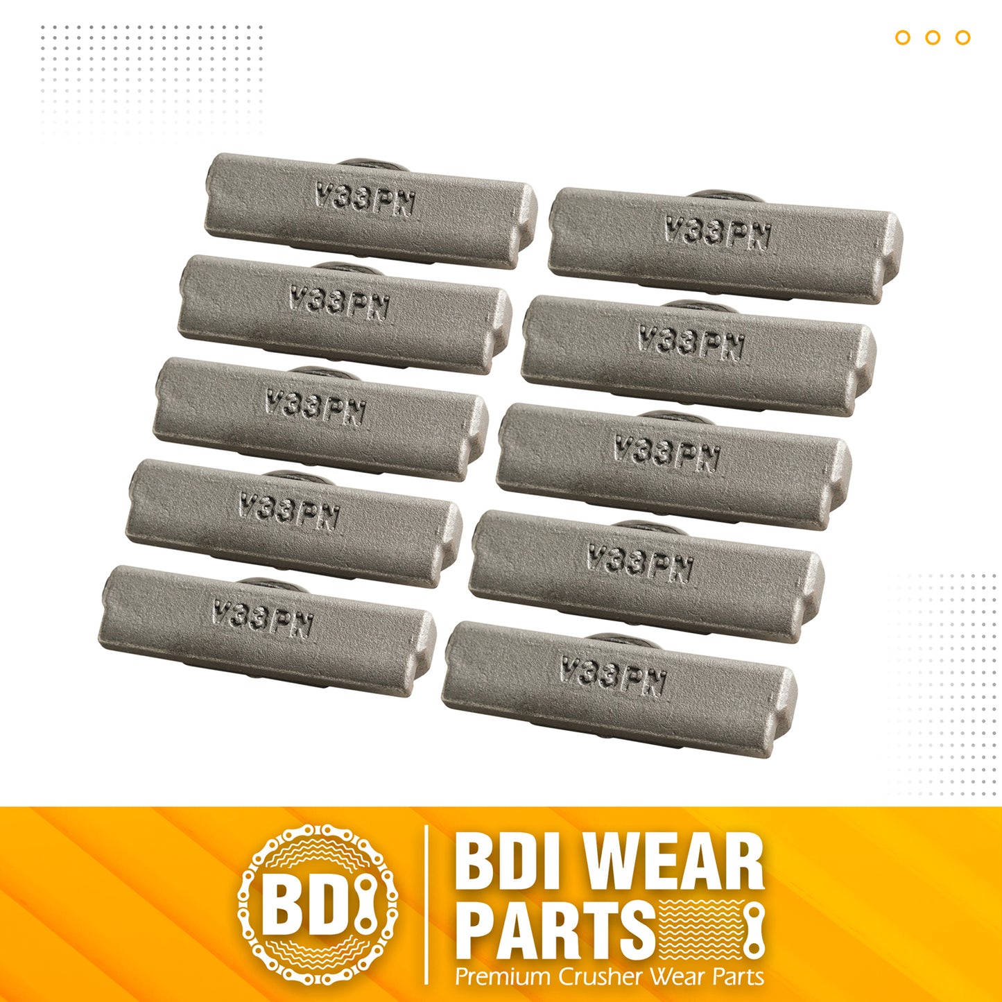 BDI Wear Parts V33PN Flex Pins Fits Esco Style Bucket Teeth/Tooth V33SYL - 10PCS