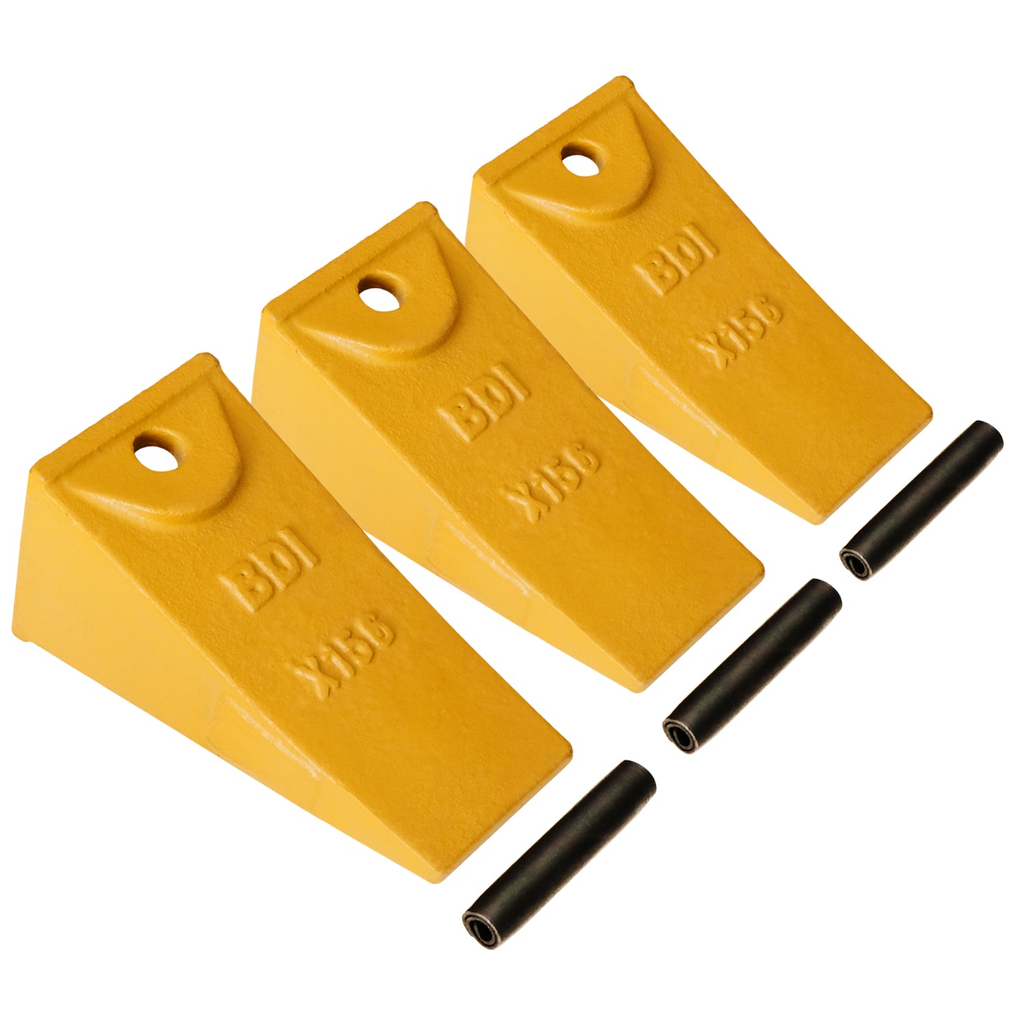 BDI Wear Parts X156 Dirt Teeth Hensley Style Bucket Teeth/Tooth & P156 Roll Pins - 3 Pack
