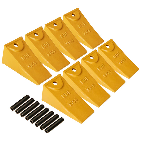BDI Wear Parts X156 Dirt Teeth Hensley Style Bucket Teeth/Tooth & P156 Roll Pins - 8 Pack