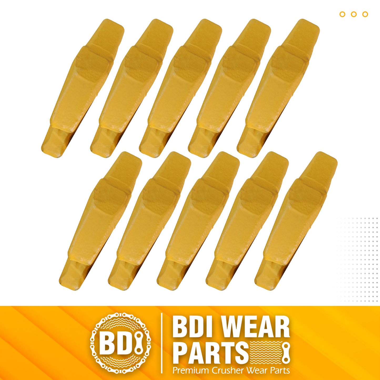 BDI Wear Parts 119-3204 Teeth Adapter, Excavator Weld On Shanks for 1U3202 Bucket Teeth- 10 Pack
