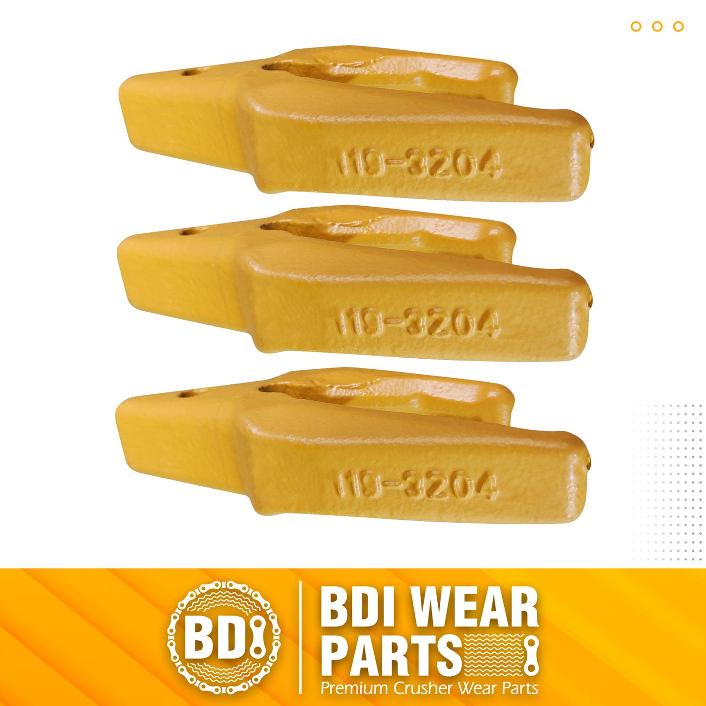 BDI Wear Parts 119-3204 Teeth Adapter, Excavator Weld On Shanks for 1U3202 Bucket Teeth- 3 Pack