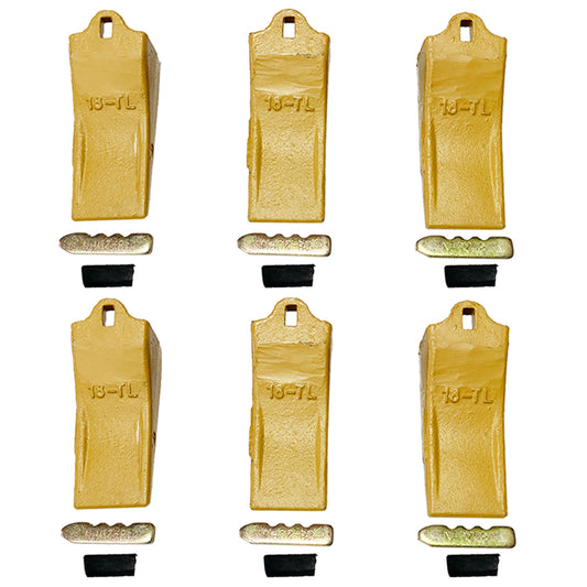 BDI Wear Parts 18TL Bucket Teeth with 18/20PN Pins Fits Esco Style Digging Bucket - 6 Pack