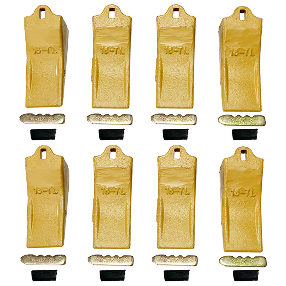 BDI Wear Parts 18TL Bucket Teeth with 18/20PN Pins Fits Esco Style Digging Bucket - 8 Pack