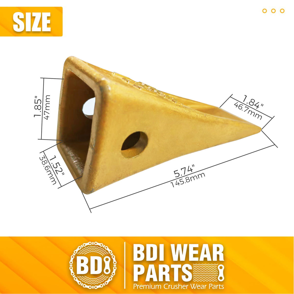 BDI Wear Parts 1U3202 Caterpillar Style General Purpose Dirt Excavator Bucket Teeth Long Tip with Pins and Retainers - 10 Pack