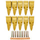 BDI Wear Parts 1U3202TL Hensley Style Bucket Teeth for Excavator Buckets Caterpillars Tractor Bobcat Bucket Teeth for Skid Steer - 10 Pack