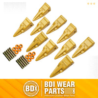 BDI Wear Parts 1U3202TL Hensley Style Bucket Teeth for Excavator Buckets Caterpillars Tractor Bobcat Bucket Teeth for Skid Steer - 10 Pack
