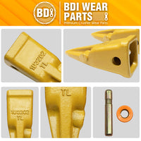 BDI Wear Parts 1U3202TL Hensley Style Bucket Teeth for Excavator Buckets Caterpillars Tractor Bobcat Bucket Teeth for Skid Steer - 10 Pack