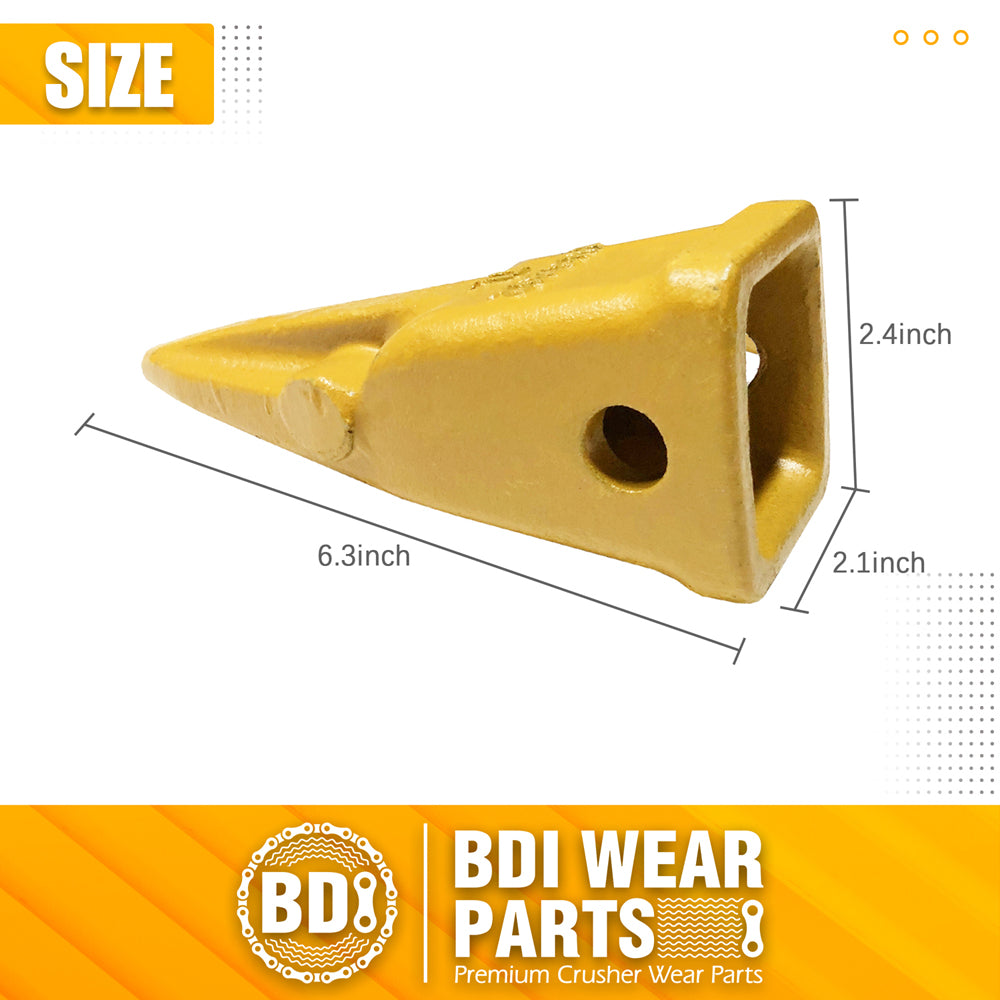 BDI Wear Parts 1U3202TL Hensley Style Bucket Teeth for Excavator Buckets Caterpillars Tractor Bobcat Bucket Teeth for Skid Steer - 10 Pack