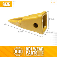 BDI Wear Parts 1U3202TL Hensley Style Bucket Teeth for Excavator Buckets Caterpillars Tractor Bobcat Bucket Teeth for Skid Steer - 10 Pack
