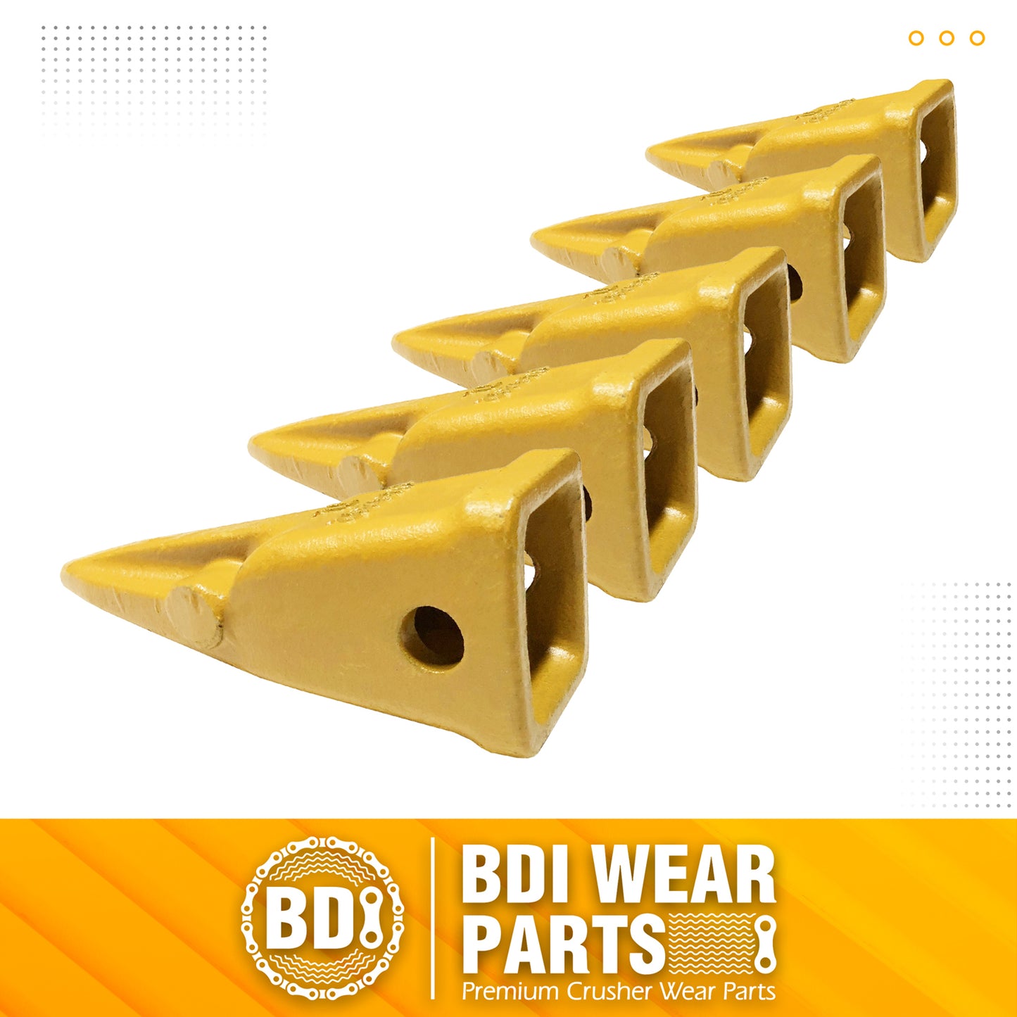 BDI Wear Parts 1U3202TL Hensley Style Bucket Teeth for Excavator Buckets Caterpillars Tractor Bobcat Bucket Teeth for Skid Steer - 5 Pack