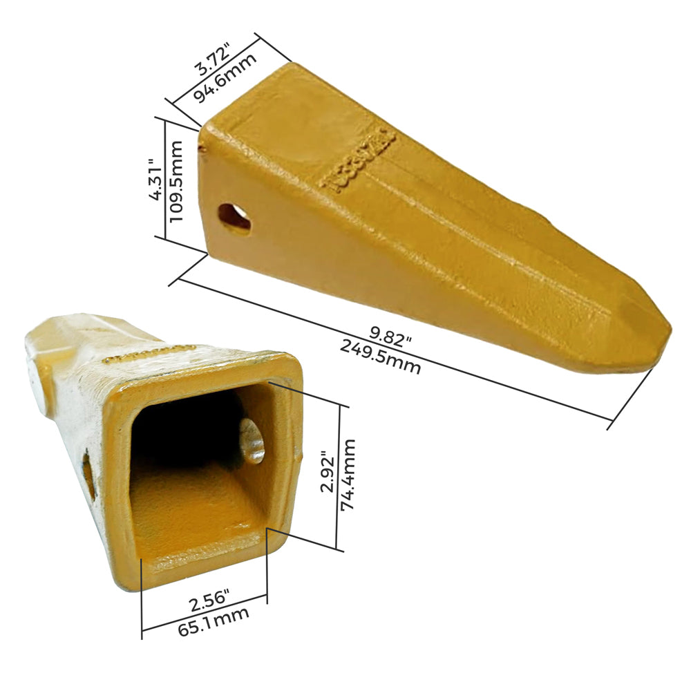 BDI Wear Parts 1U3302RC J300 Style Rock Chisel Bucket Teeth with Pins and Retainers for CAT J300 - 10 Pack