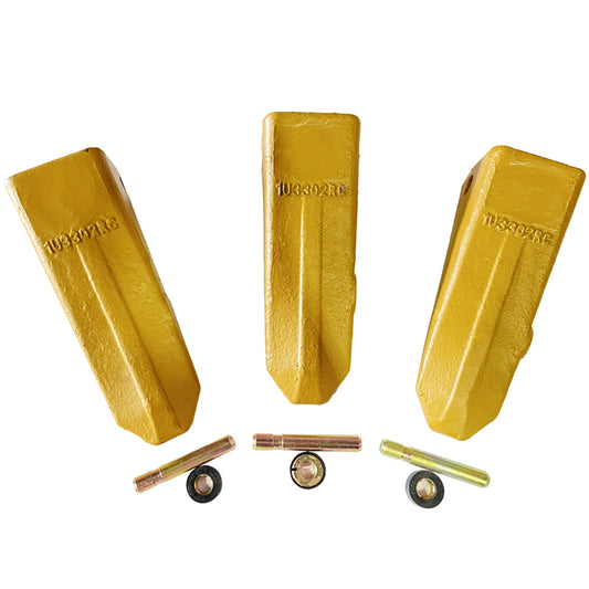 BDI Wear Parts 1U3302RC J300 Style Rock Chisel Bucket Teeth with Pins and Retainers for CAT J300 - 3 Pack