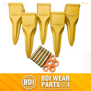 BDI Wear Parts 5 PACK 1U3352TL, Single-Pointed Rock Tooth of Excavator Bucket with pin Suitable for Cat J350 Series