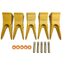 BDI Wear Parts Cat 5 PACK J350 Bucket Tooth Bucket Teeth with Pins & Retailers Fits Excavator Caterpillar J350 - 1U3352WTL