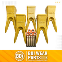 BDI Wear Parts Cat 5 PACK J350 Bucket Tooth Bucket Teeth with Pins & Retailers Fits Excavator Caterpillar J350 - 1U3352WTL