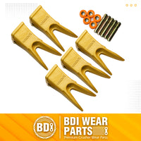 BDI Wear Parts Cat 5 PACK J350 Bucket Tooth Bucket Teeth with Pins & Retailers Fits Excavator Caterpillar J350 - 1U3352WTL
