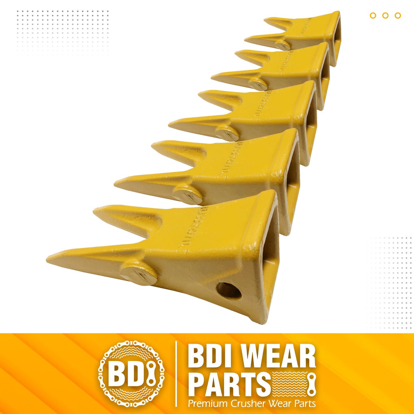 BDI Wear Parts Cat 5 PACK J350 Bucket Tooth Bucket Teeth with Pins & Retailers Fits Excavator Caterpillar J350 - 1U3352WTL