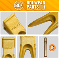 BDI Wear Parts Cat 5 PACK J350 Bucket Tooth Bucket Teeth with Pins & Retailers Fits Excavator Caterpillar J350 - 1U3352WTL