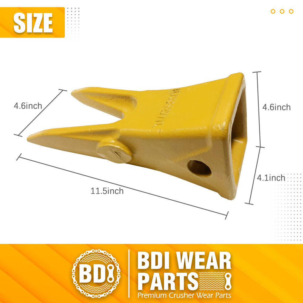 BDI Wear Parts Cat 5 PACK J350 Bucket Tooth Bucket Teeth with Pins & Retailers Fits Excavator Caterpillar J350 - 1U3352WTL