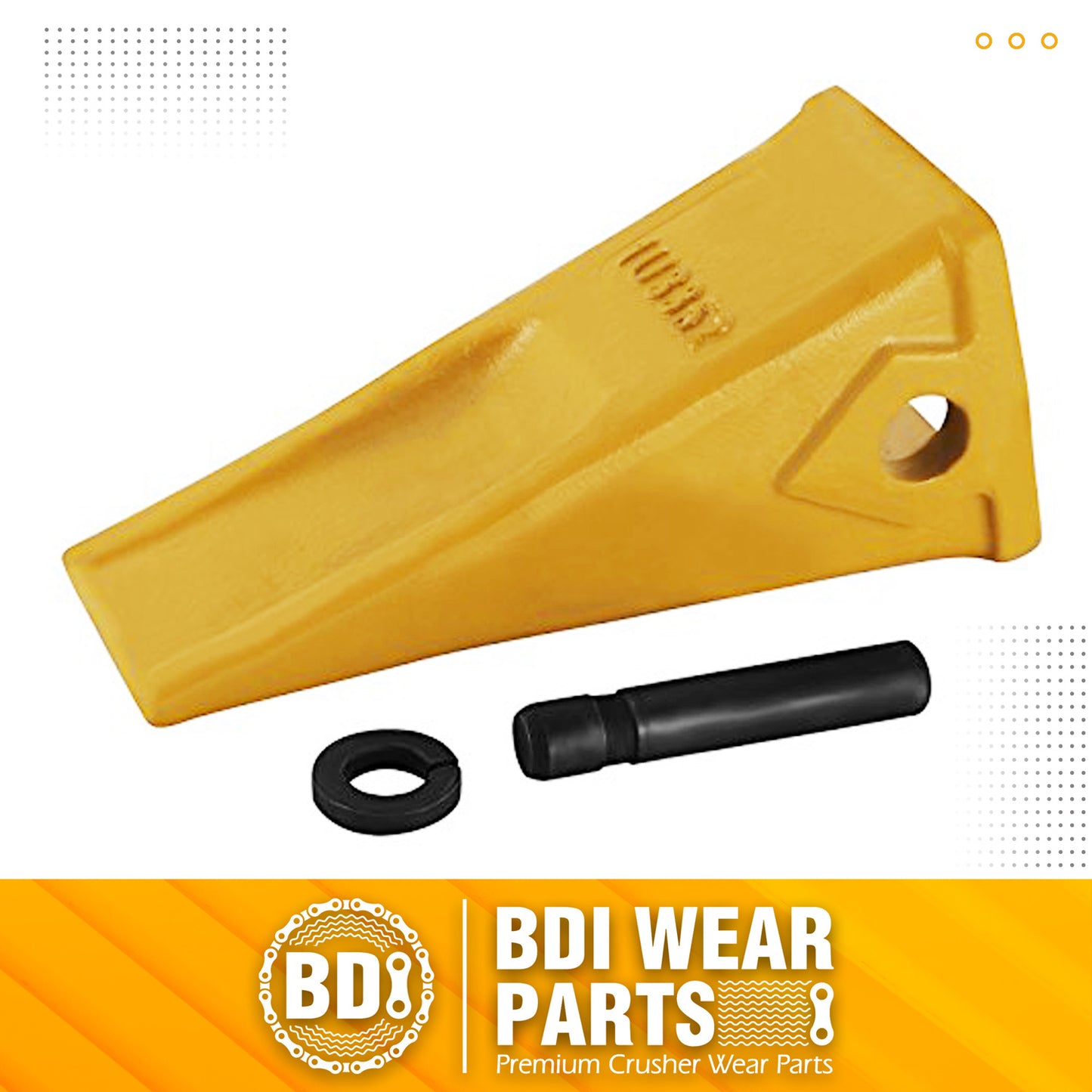 BDI Wear Parts 5 Pack 1U3352 Casting Bucket Teeth with Pins 8E6358 8E6359 Retainers Fits for Caterpillar J350 Tractor Excavator