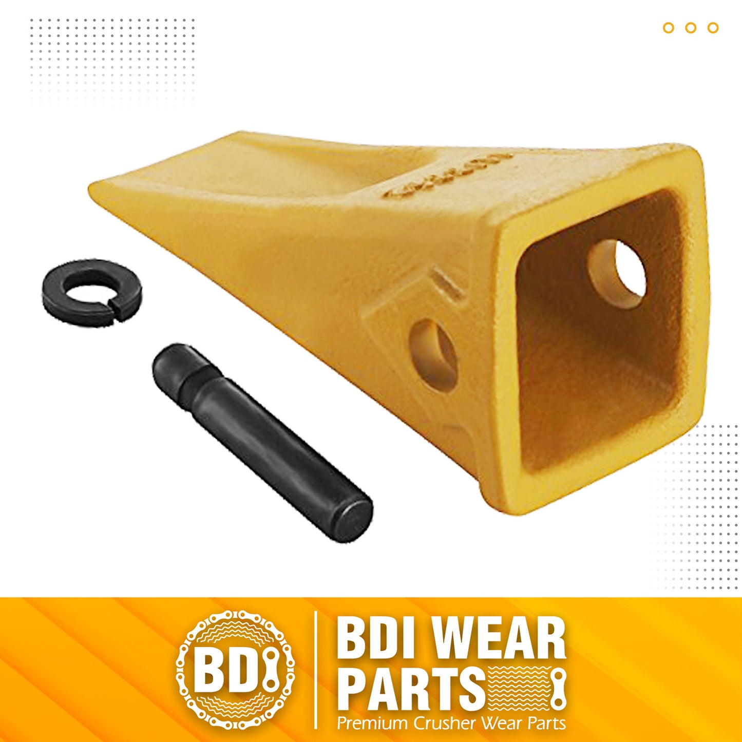 BDI Wear Parts 5 Pack 1U3352 Casting Bucket Teeth with Pins 8E6358 8E6359 Retainers Fits for Caterpillar J350 Tractor Excavator