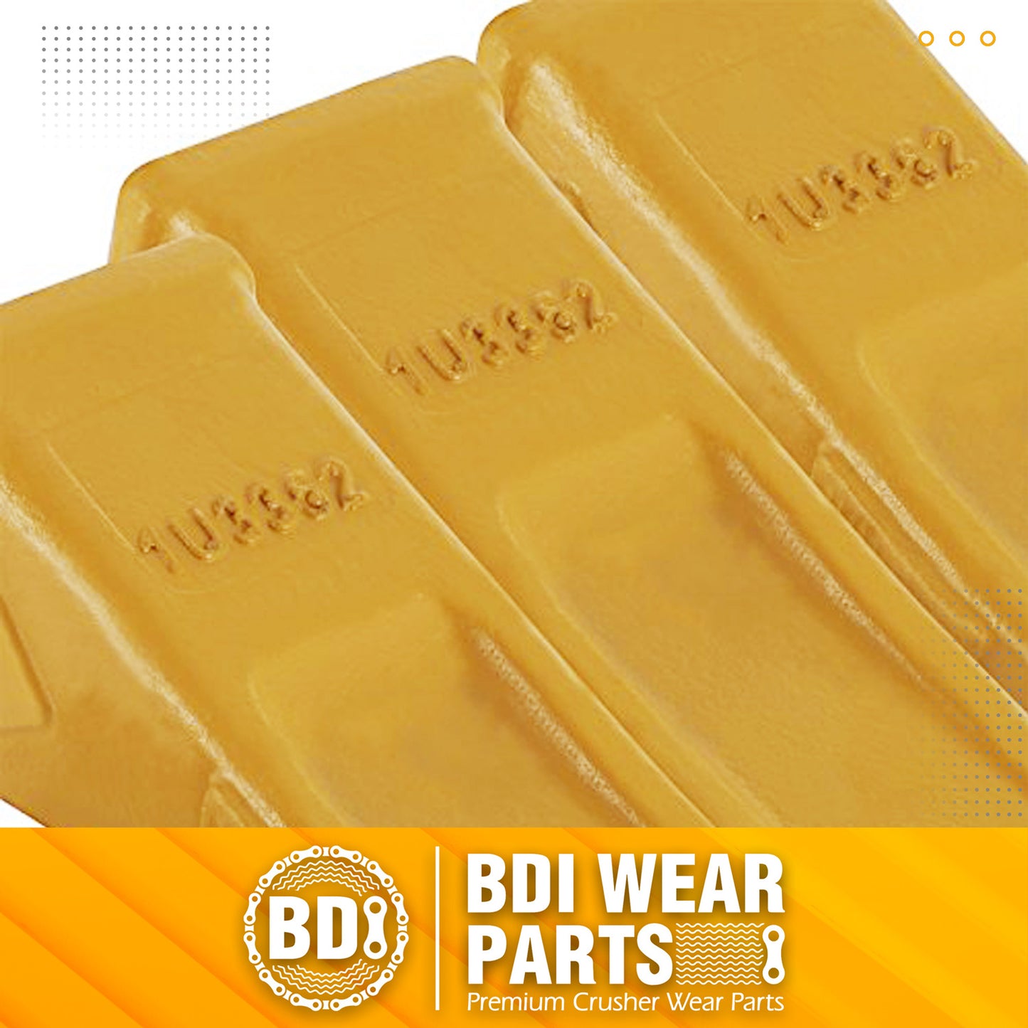 BDI Wear Parts 5 Pack 1U3352 Casting Bucket Teeth with Pins 8E6358 8E6359 Retainers Fits for Caterpillar J350 Tractor Excavator