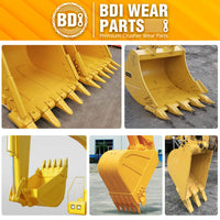 BDI Wear Parts 5 Pack Forged Caterpillar J350 Style Bucket Dirt Teeth w/ Pins 8E6358 & 8E6359 Retainers - 1U3352