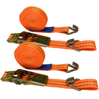 BDI Wear Parts 1" x16' Ratchet Straps Tie Down 2000LBS Break Strength, 600 LBS Working Load, Double J Hook Heavy Duty Cargo Strap for Moving Appliances, Motorcycles and Securing Cargo - 2/4/6PCS