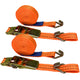 BDI Wear Parts 1" x16' Ratchet Straps Tie Down 2000LBS Break Strength, 600 LBS Working Load, Double J Hook Heavy Duty Cargo Strap for Moving Appliances, Motorcycles and Securing Cargo - 2/4/6PCS