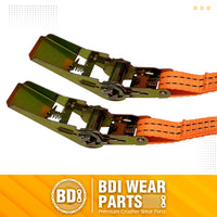 BDI Wear Parts 1" x16' Ratchet Straps Tie Down 2000LBS Break Strength, 600 LBS Working Load, Double J Hook Heavy Duty Cargo Strap for Moving Appliances, Motorcycles and Securing Cargo - 2/4/6PCS