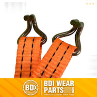 BDI Wear Parts 1" x16' Ratchet Straps Tie Down 2000LBS Break Strength, 600 LBS Working Load, Double J Hook Heavy Duty Cargo Strap for Moving Appliances, Motorcycles and Securing Cargo - 2/4/6PCS