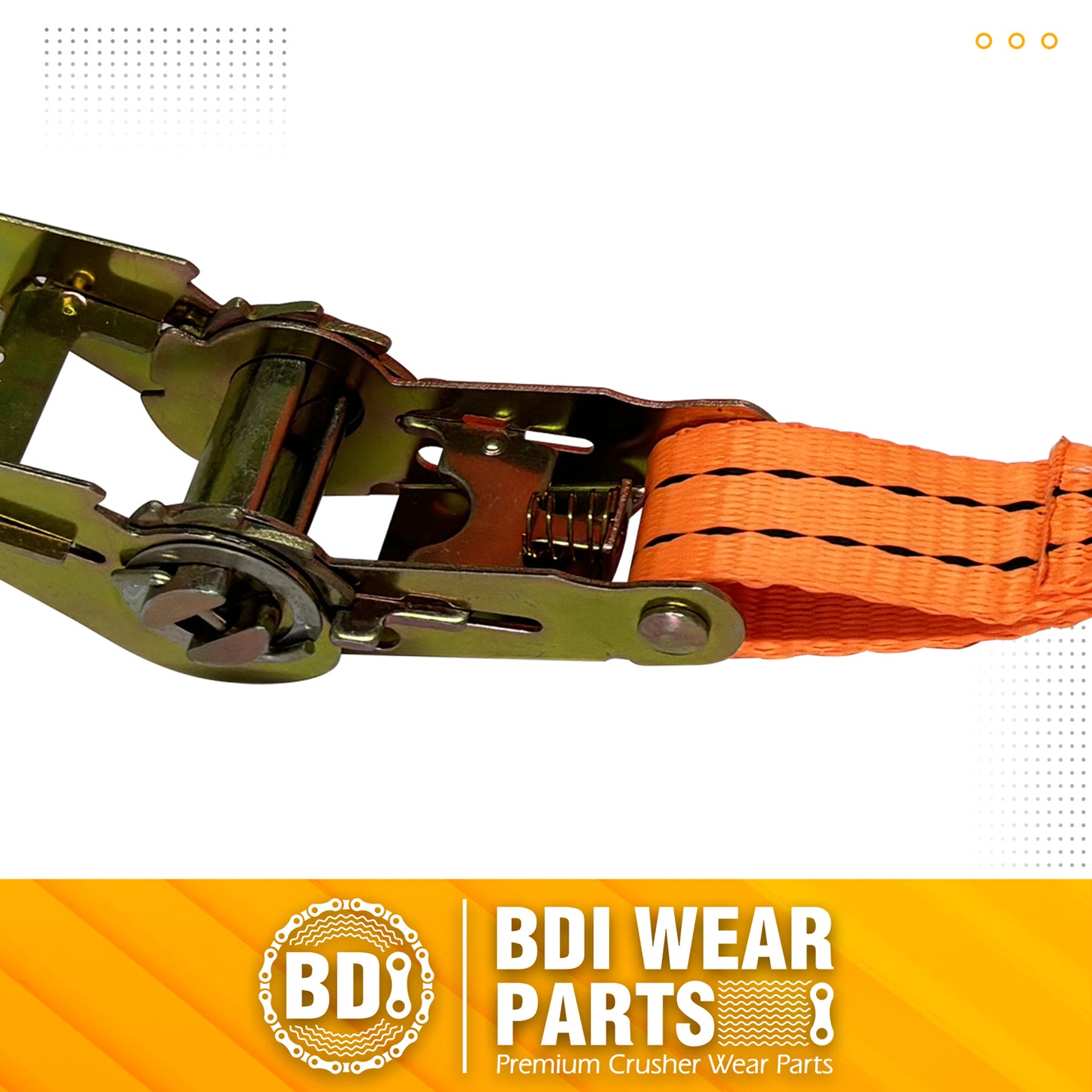 BDI Wear Parts 1" x16' Ratchet Straps Tie Down 2000LBS Break Strength, 600 LBS Working Load, Double J Hook Heavy Duty Cargo Strap for Moving Appliances, Motorcycles and Securing Cargo - 2/4/6PCS