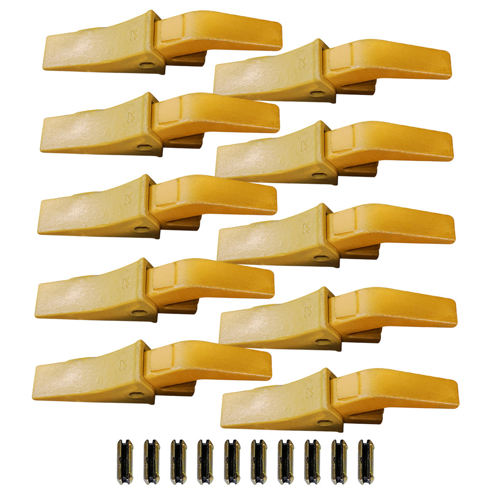 BDI Wear Parts Assembly U43792 Bucket Tooth Adapter + 23 230HX Bucket Teeth with TF23P Flex Pins/Weld on Bucket Teeth Compatible with Hensley Excavators