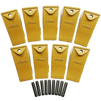 BDI Wear Parts X156S Short Dirt Teeth Hensley Style Bucket Teeth/Tooth with P156 Roll Pins - 9 Pack