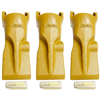 compare product BDI Wear Parts V23SYL Esco Style Dirt Bucket Teeth Digging Tooth with V23PN Pins - 3 Set