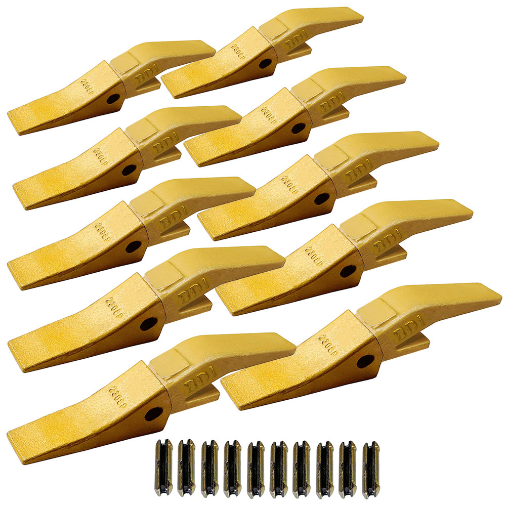 BDI Wear Parts Assembly U43792 Bucket Tooth Adapter + 230SP Casting Bucket Teeth with TF23P Flex Pins/Weld on Bucket Teeth Compatible with Hensley Excavator