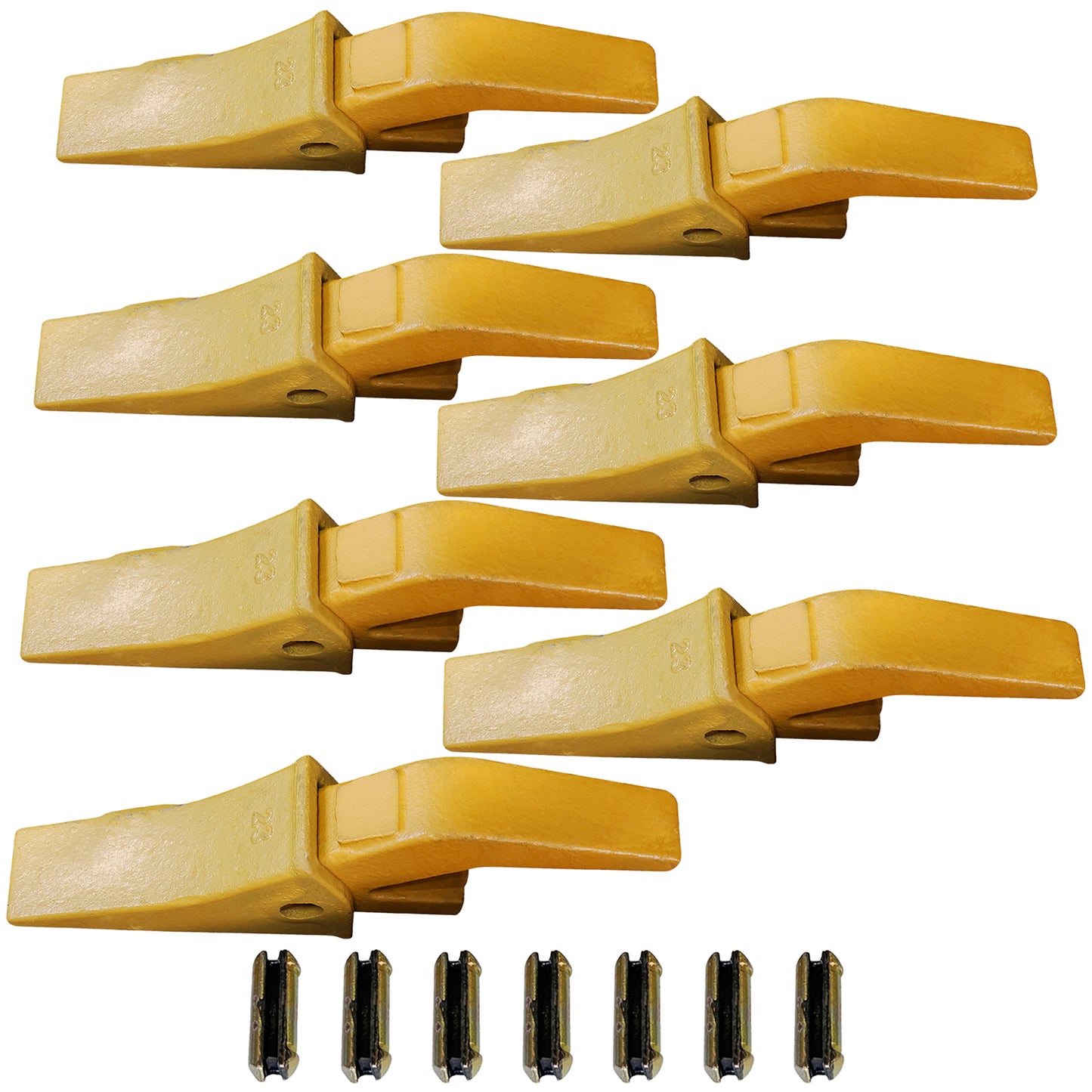 BDI Wear Parts Assembly U43792 Bucket Tooth Adapter + 23 230HX Bucket Teeth with TF23P Flex Pins/Weld on Bucket Teeth Compatible with Hensley Excavators