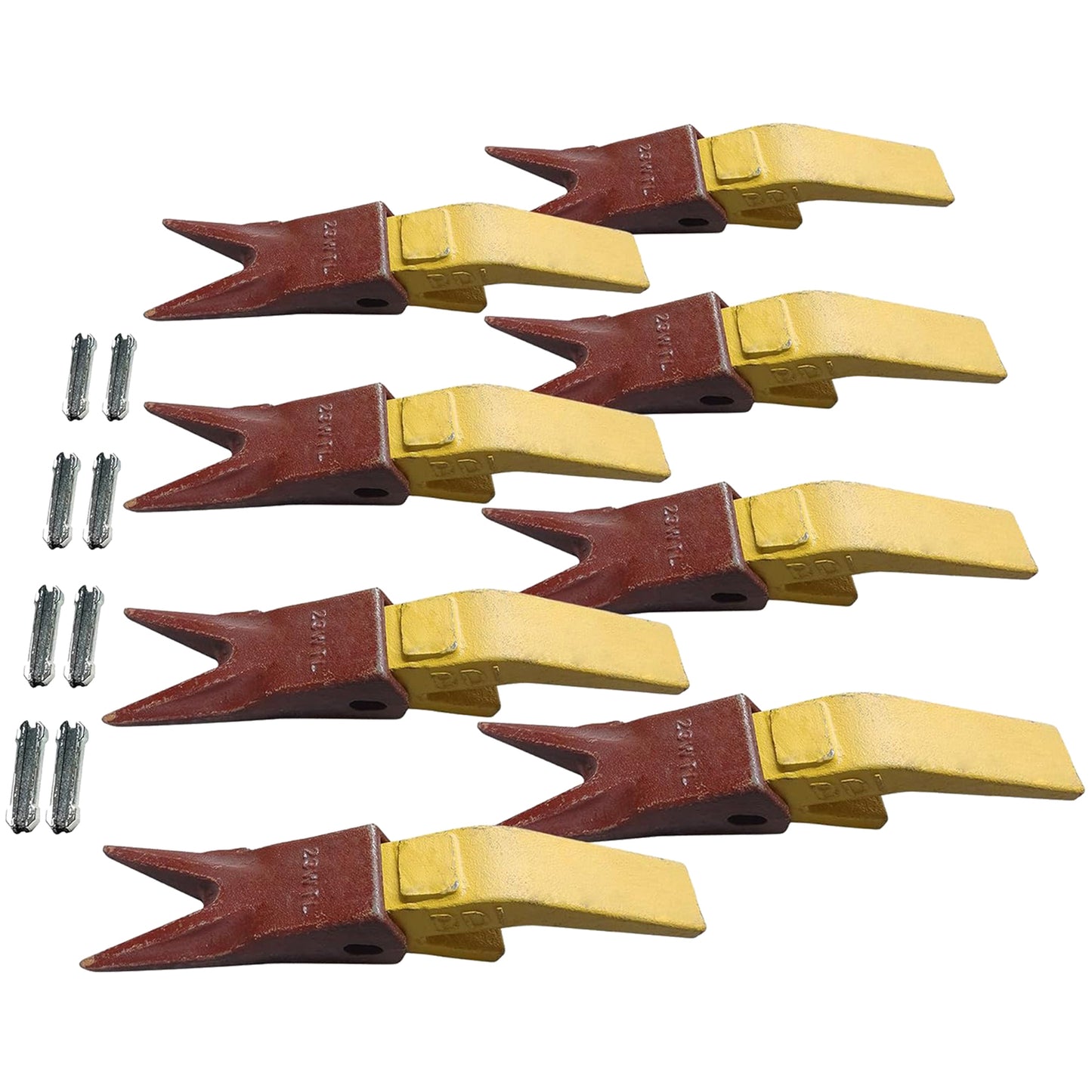 BDI Wear Parts Assembly U43792 Bucket Tooth Adapter +23 23WTL Bucket Teeth with TF23P Flex Pins/Weld on Bucket Teeth Compatible with Hensley Excavator