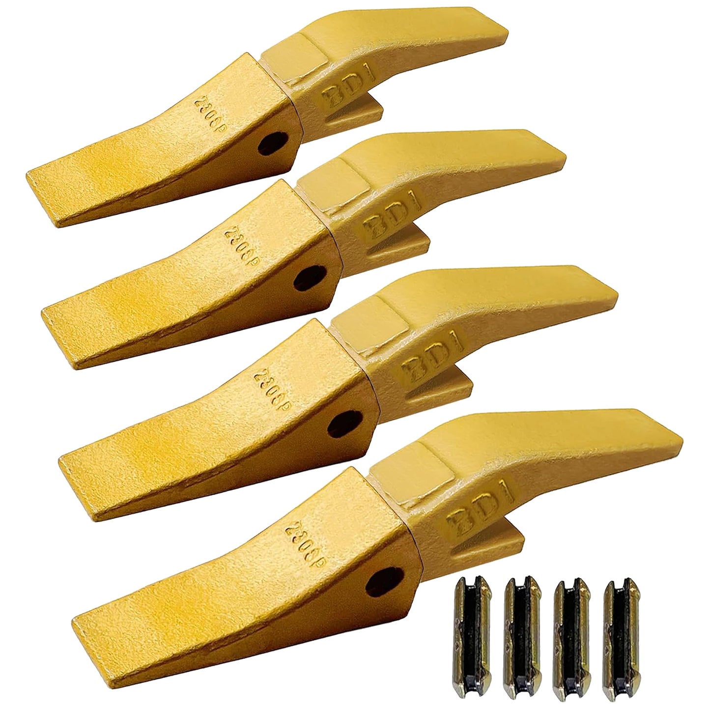 BDI Wear Parts Assembly U43792 Bucket Tooth Adapter + 230SP Casting Bucket Teeth with TF23P Flex Pins/Weld on Bucket Teeth Compatible with Hensley Excavator