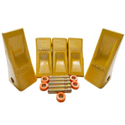 BDI Wear Parts 1U3202 Caterpillar Style General Purpose Dirt Excavator Bucket Teeth Long Tip with Pins and Retainers - 5 Pack