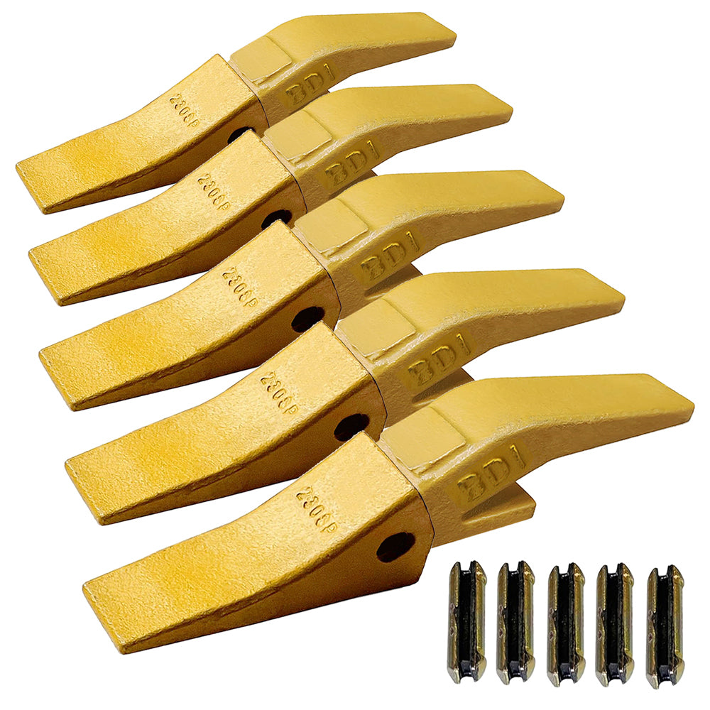 BDI Wear Parts Assembly U43792 Bucket Tooth Adapter + 230SP Casting Bucket Teeth with TF23P Flex Pins/Weld on Bucket Teeth Compatible with Hensley Excavator
