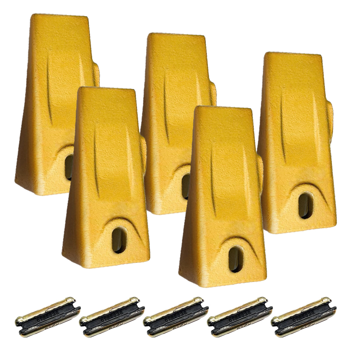 BDI Wear Parts 6737325 Bobcat Style Dirt Digging Bucket Teeth for Skid Steer and Mini Excavator Bucket Tooth with 6737326 Flexpins - 5 Pack