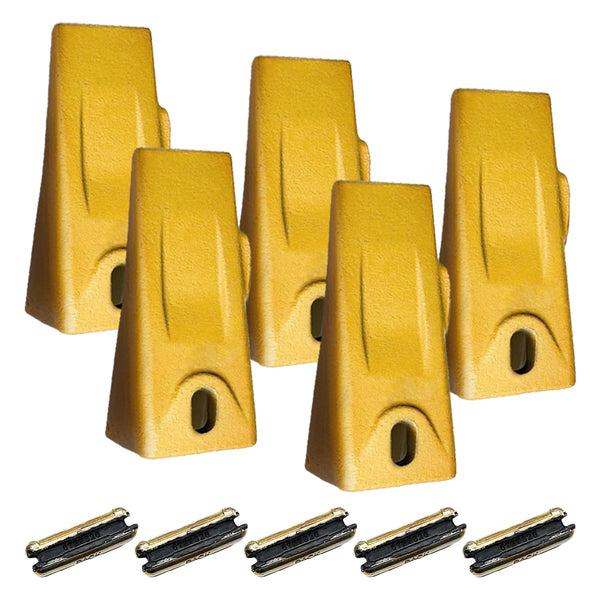 BDI Wear Parts 6737325 Bobcat Style Dirt Digging Bucket Teeth for Skid Steer and Mini Excavator Bucket Tooth with 6737326 Flexpins - 5 Pack