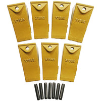 BDI Wear Parts X156S Short Dirt Teeth Hensley Style Bucket Teeth/Tooth with P156 Roll Pins - 7 Pack
